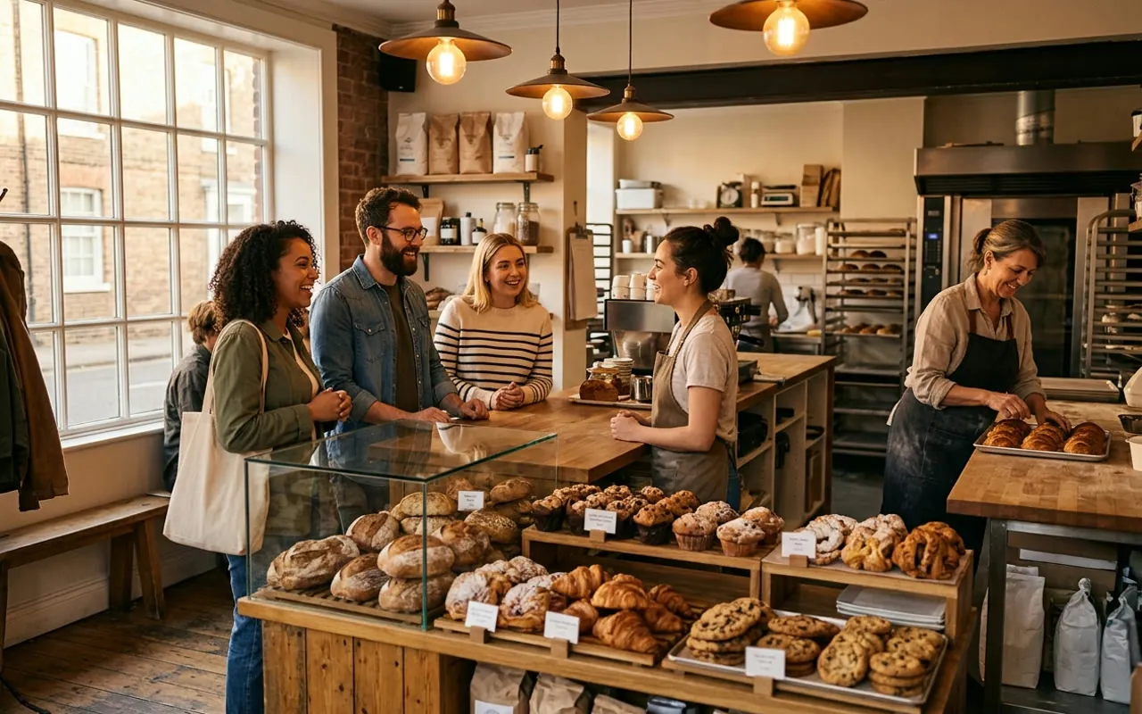 Small business owner using software on a laptop
