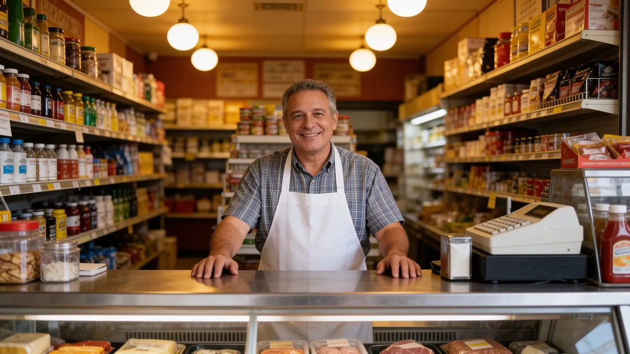 Small business owner reviewing brand assets
