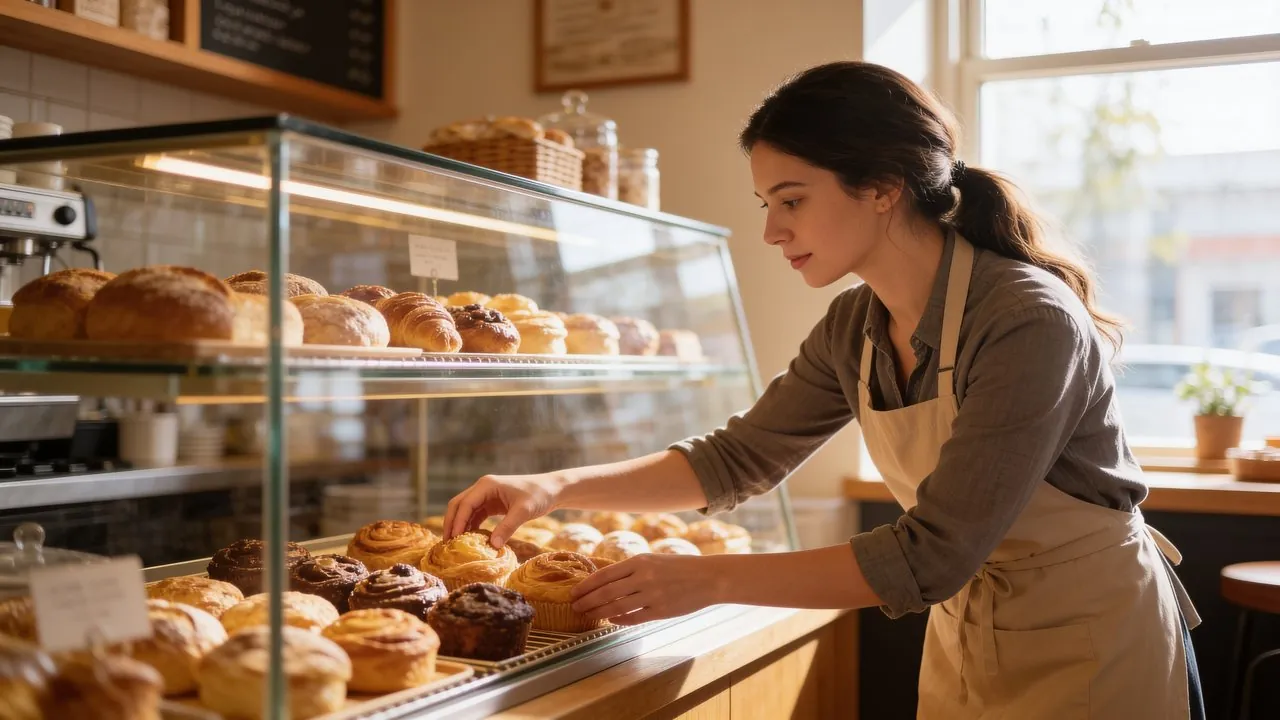Small business owner reviewing advertising channels