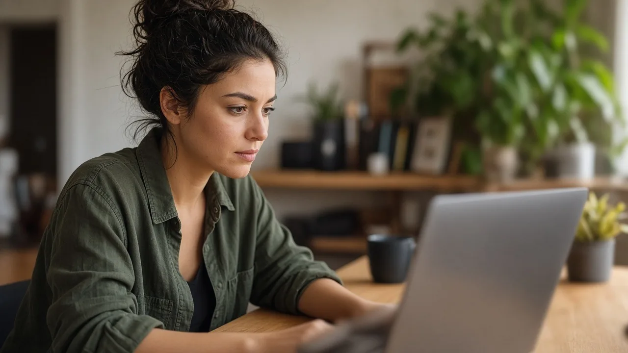 Dropshipping entrepreneur managing online orders on a laptop in a home office