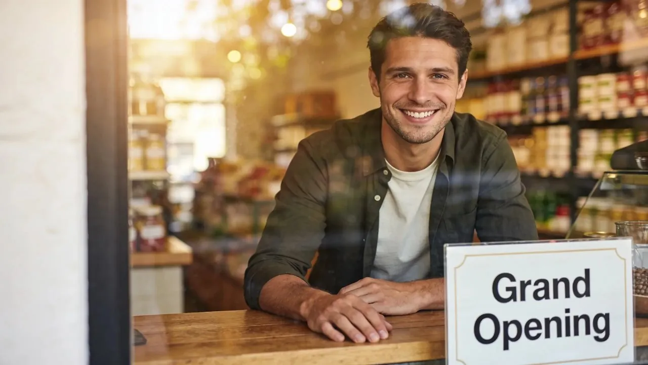 Brand-new business owner working at a laptop one month after opening - business funding with 1 month in business