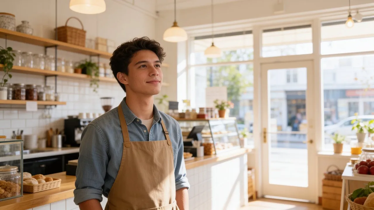 New business owner planning at a desk