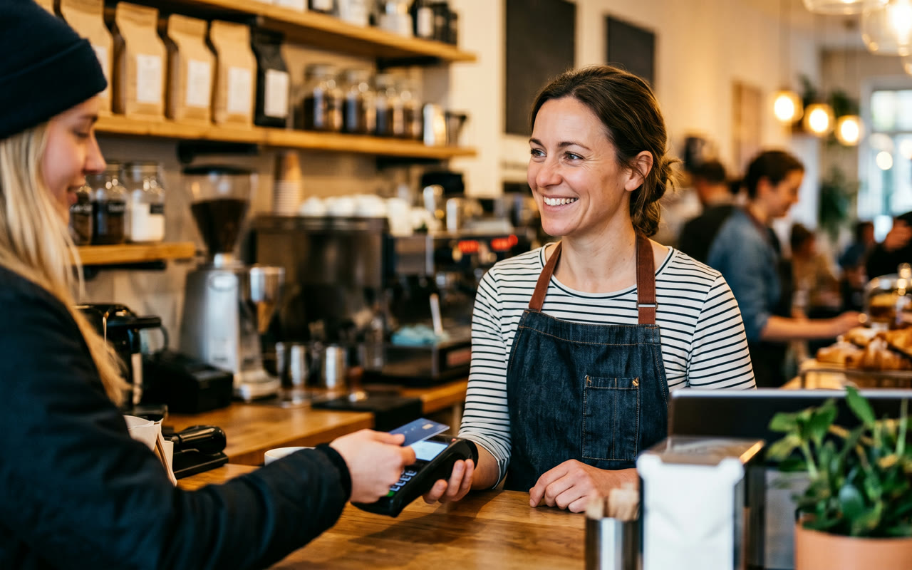 Small-business owner at work