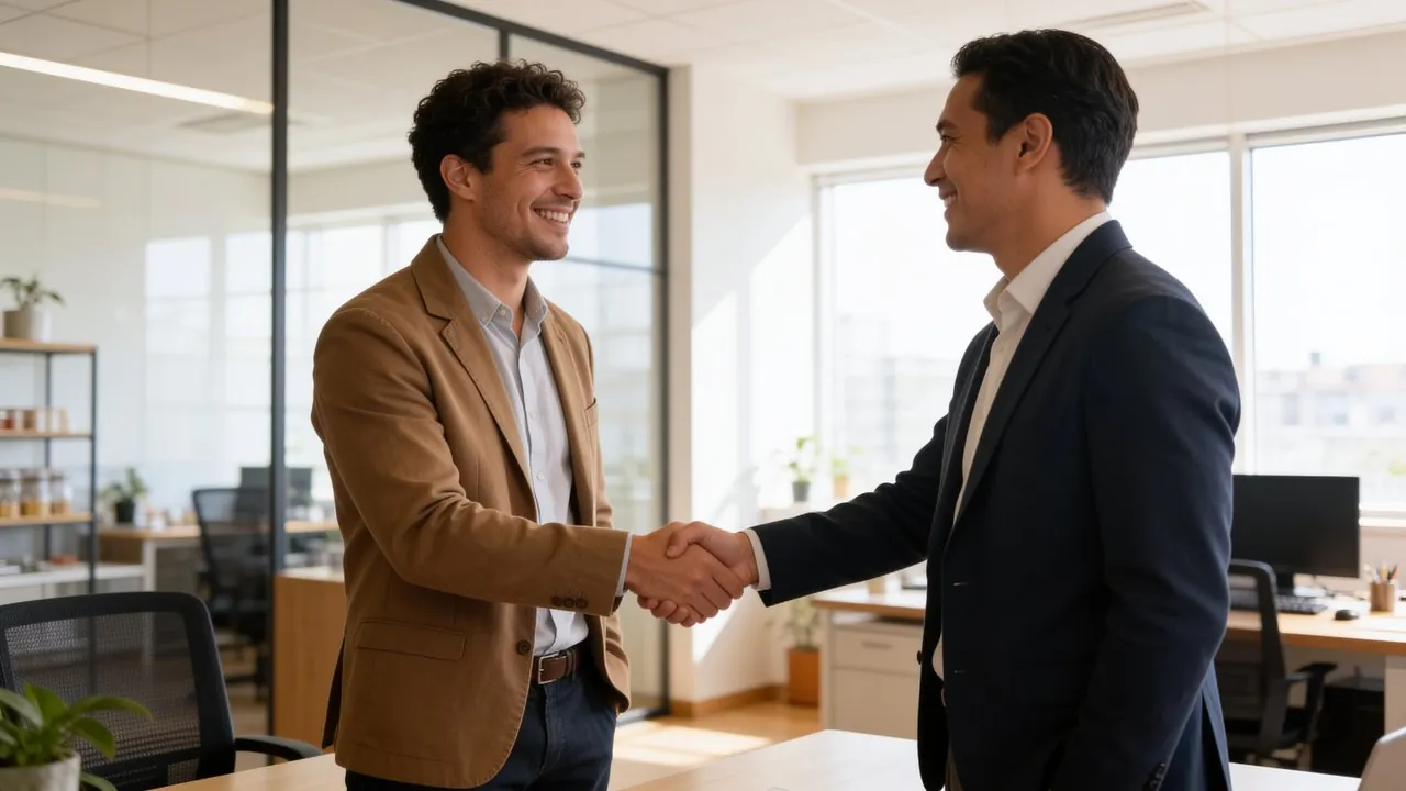 Broker reviewing funding options with a business owner