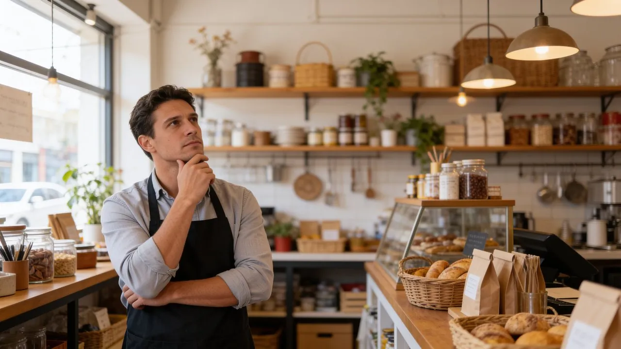 Small business owner reading the personal guarantee section of a funding agreement