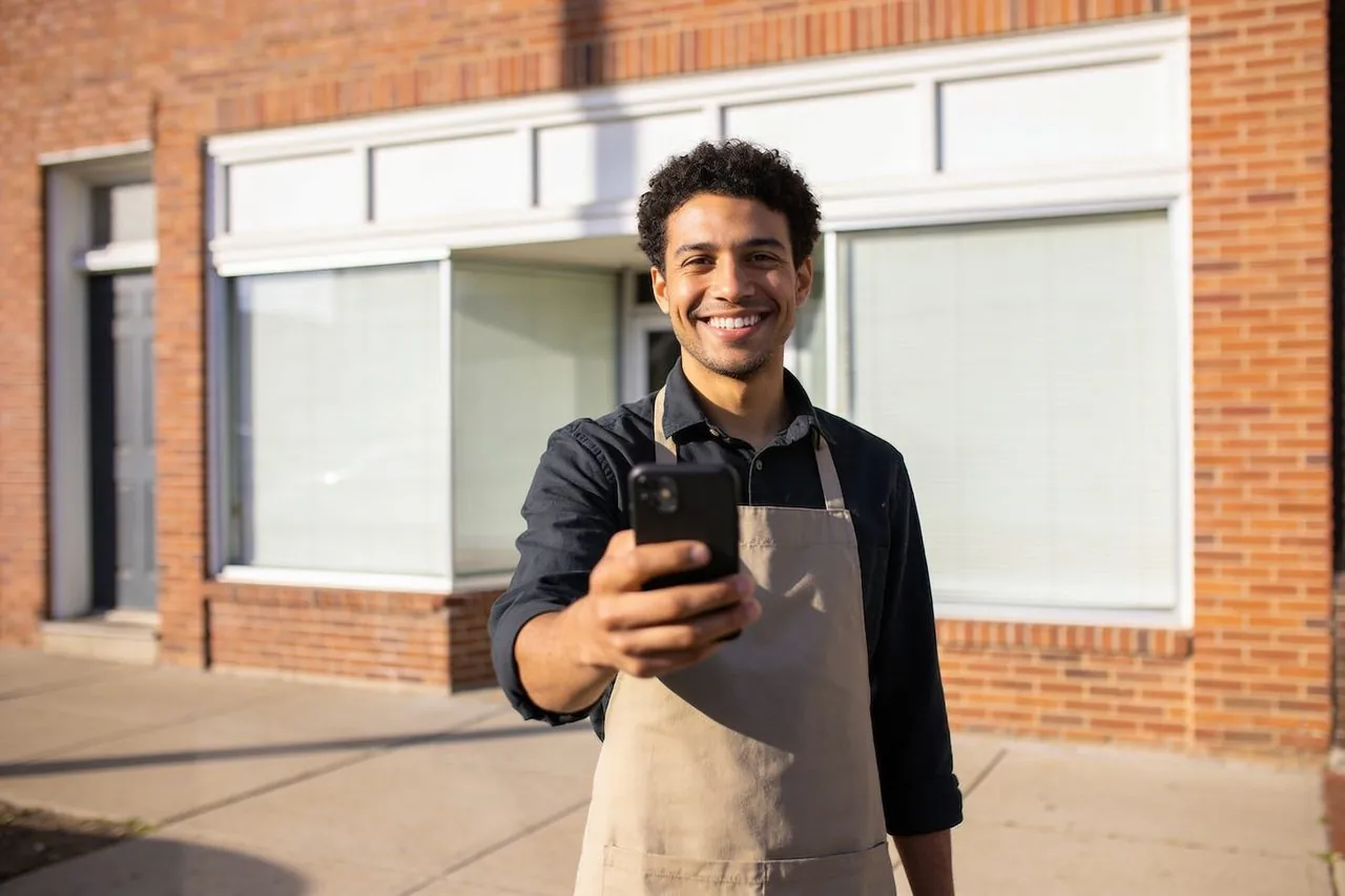 Small business owner reviewing Google Ads dashboard