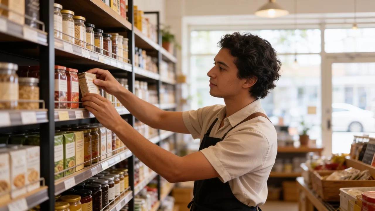 Small business owner organizing loan statements and a debt repayment plan at a desk