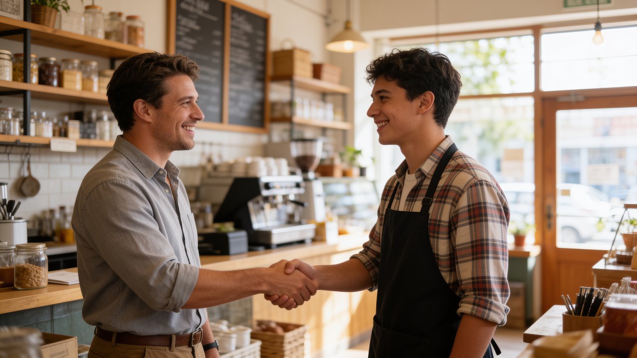 Staffing agency recruiter interviewing a candidate in an office - staffing agency business funding for weekly payroll and growth