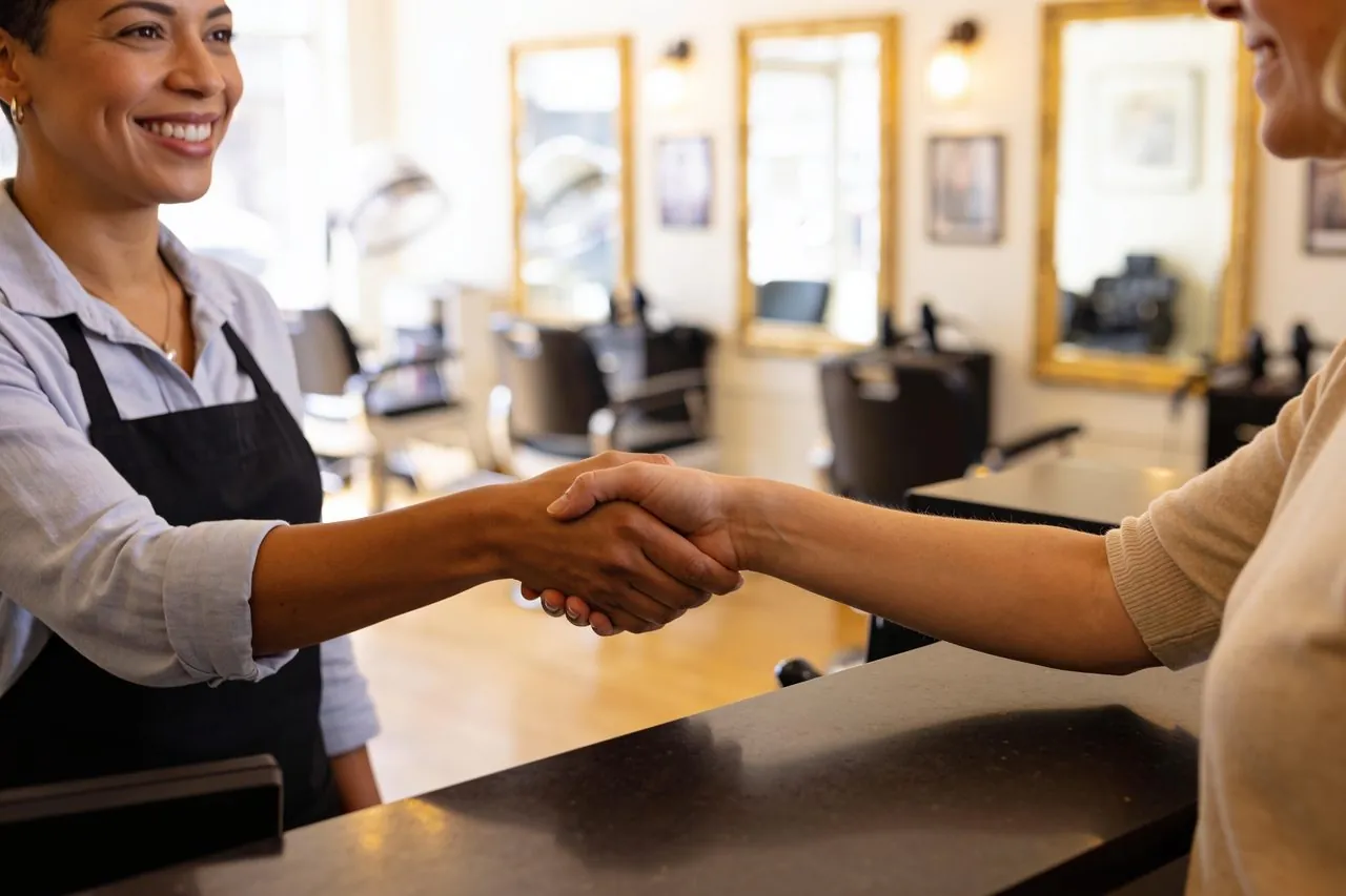 Small business owner reviewing operations workflow