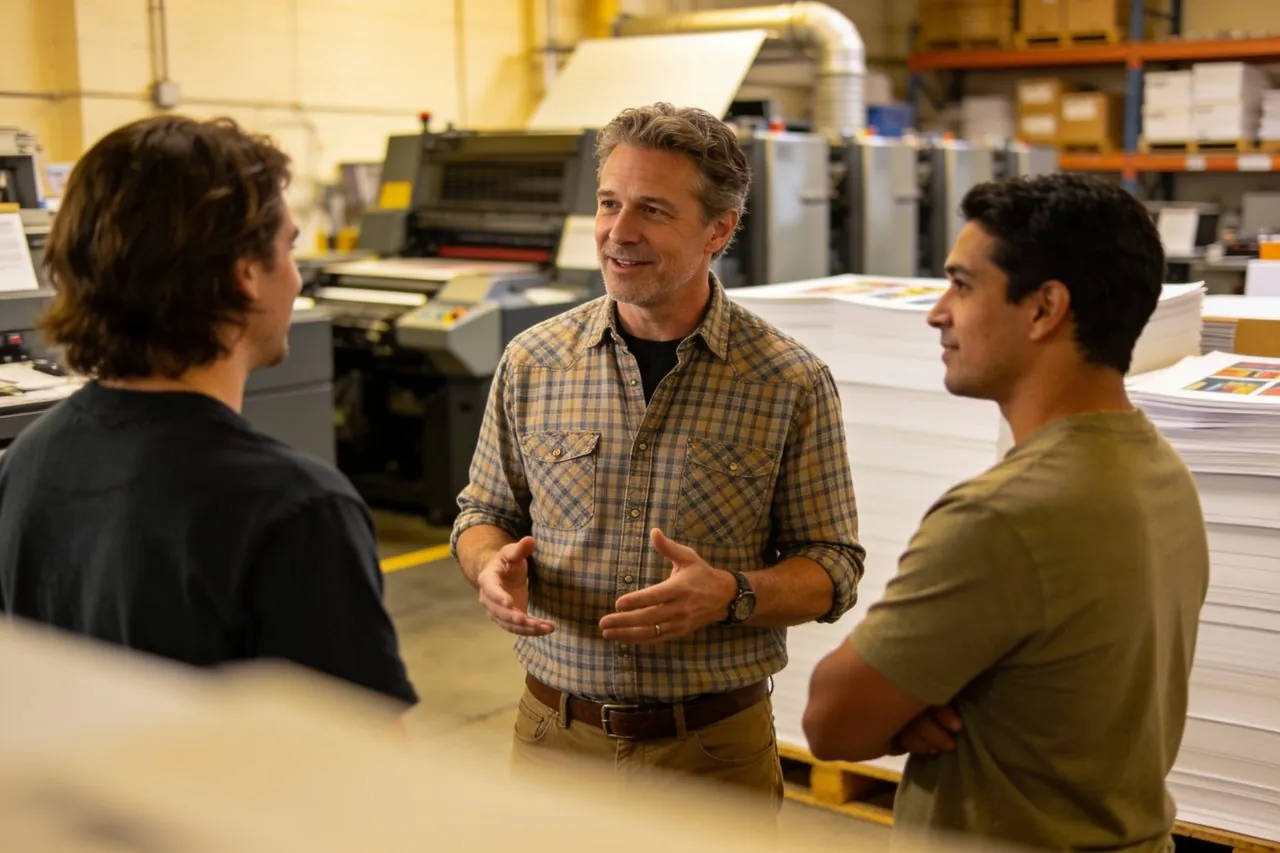 Small business team reviewing employee benefits