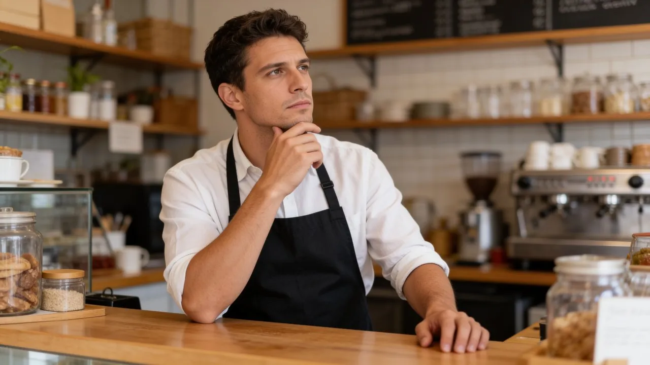 Owner reviewing funding numbers